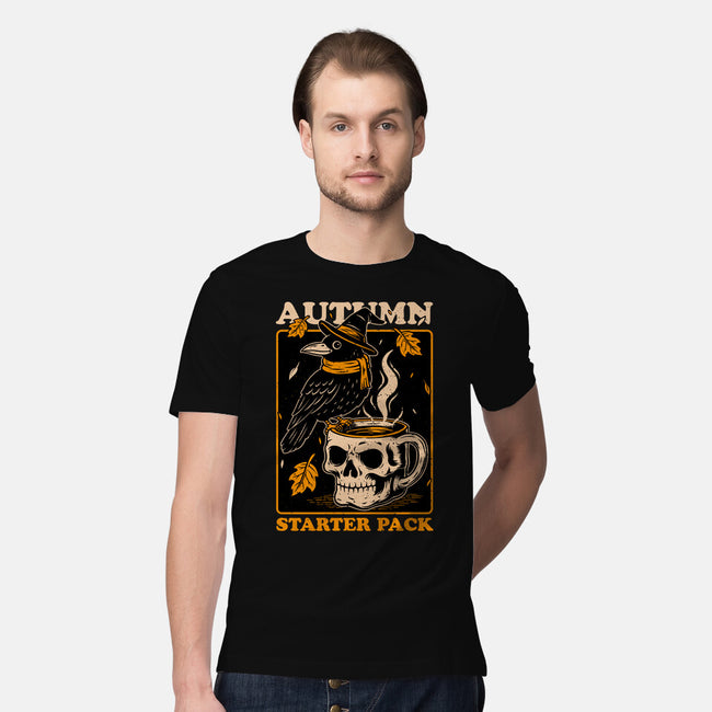 Crow Autumn Coffee-Mens-Premium-Tee-Studio Mootant