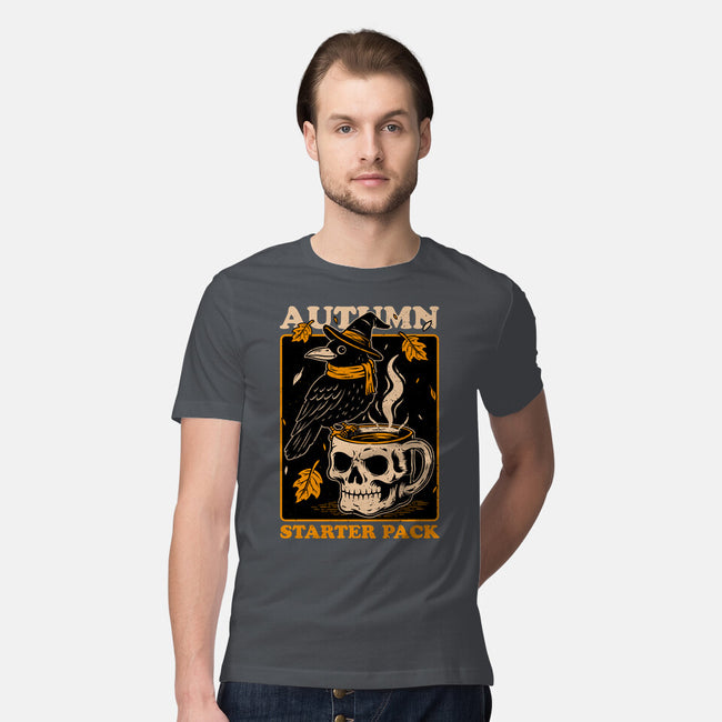 Crow Autumn Coffee-Mens-Premium-Tee-Studio Mootant