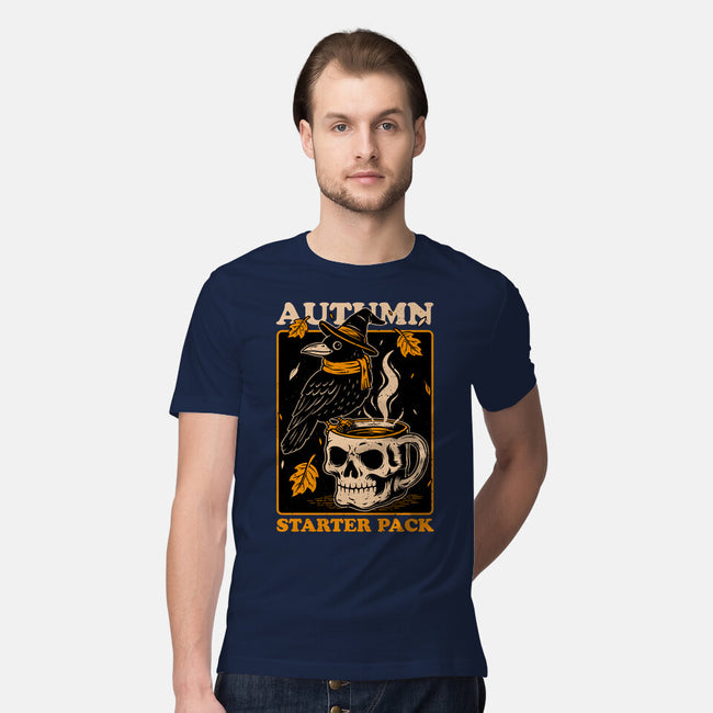 Crow Autumn Coffee-Mens-Premium-Tee-Studio Mootant