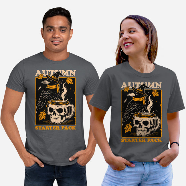 Crow Autumn Coffee-Unisex-Basic-Tee-Studio Mootant
