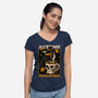 Crow Autumn Coffee-Womens-V-Neck-Tee-Studio Mootant