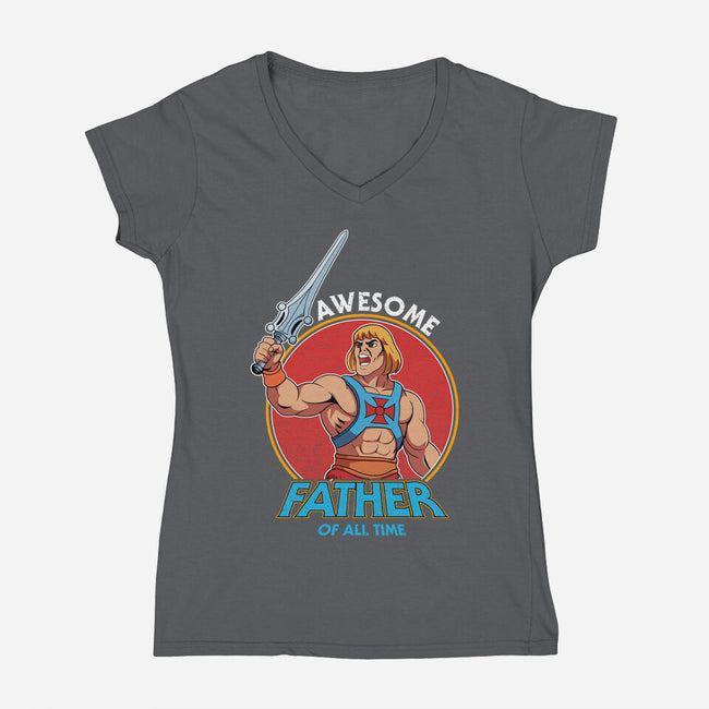 Cooler Than A Superhero-Womens-V-Neck-Tee-hirolabs