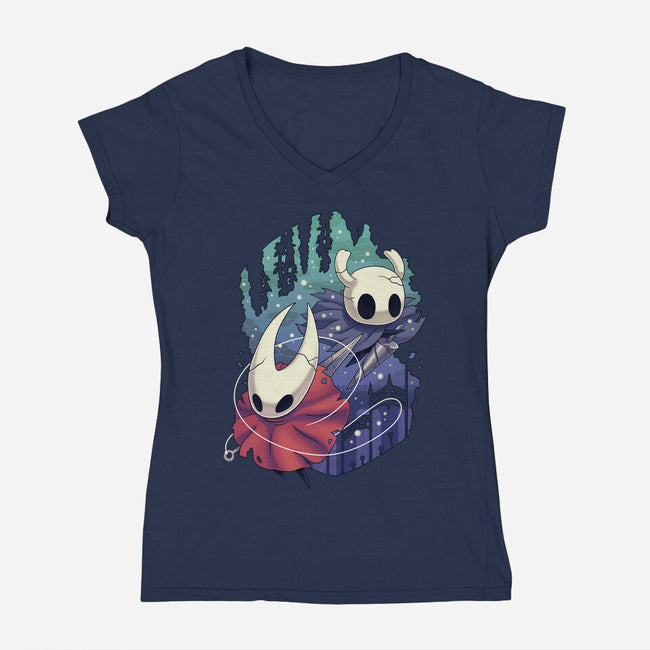 Protector And Knight-Womens-V-Neck-Tee-Geekydog