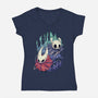 Protector And Knight-Womens-V-Neck-Tee-Geekydog