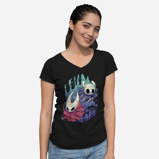 Protector And Knight-Womens-V-Neck-Tee-Geekydog
