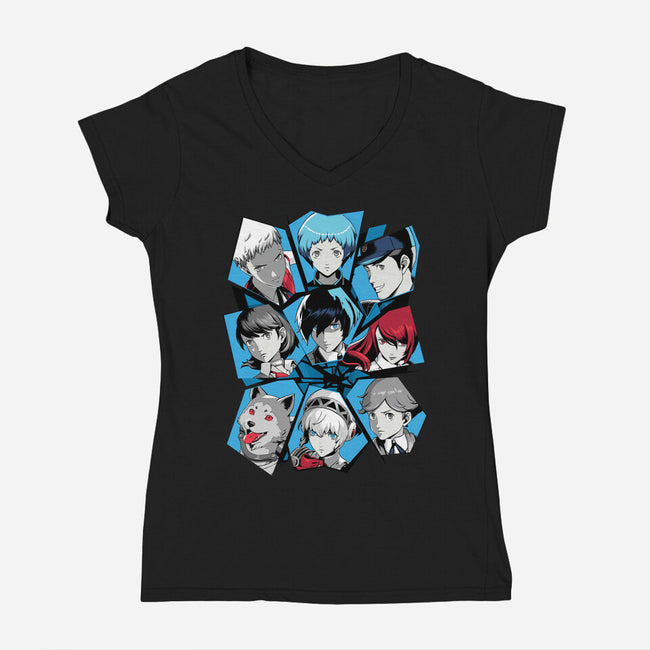 All Out Attacks-Womens-V-Neck-Tee-jmcg