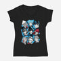 All Out Attacks-Womens-V-Neck-Tee-jmcg