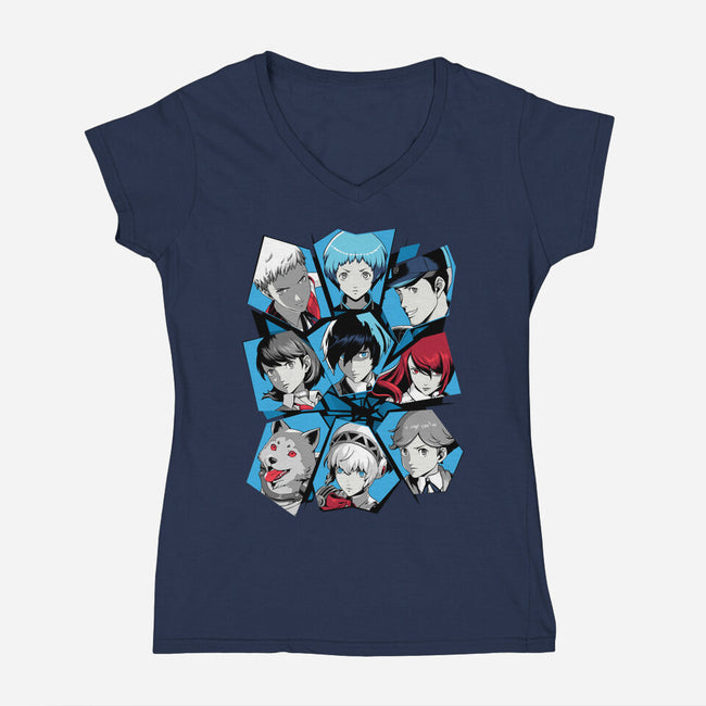 All Out Attacks-Womens-V-Neck-Tee-jmcg