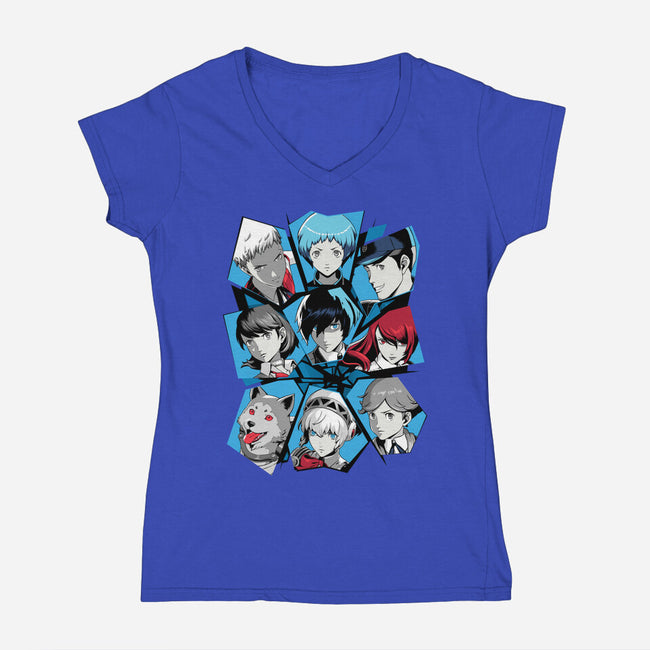 All Out Attacks-Womens-V-Neck-Tee-jmcg