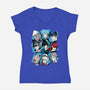 All Out Attacks-Womens-V-Neck-Tee-jmcg