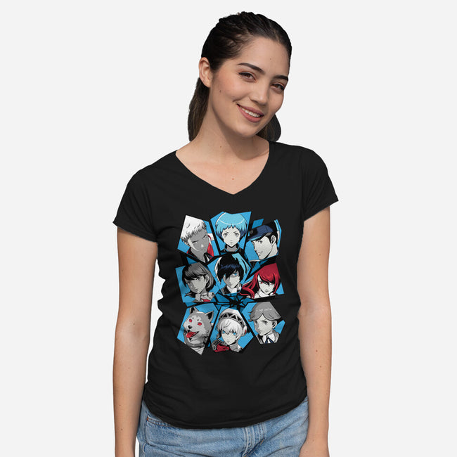 All Out Attacks-Womens-V-Neck-Tee-jmcg