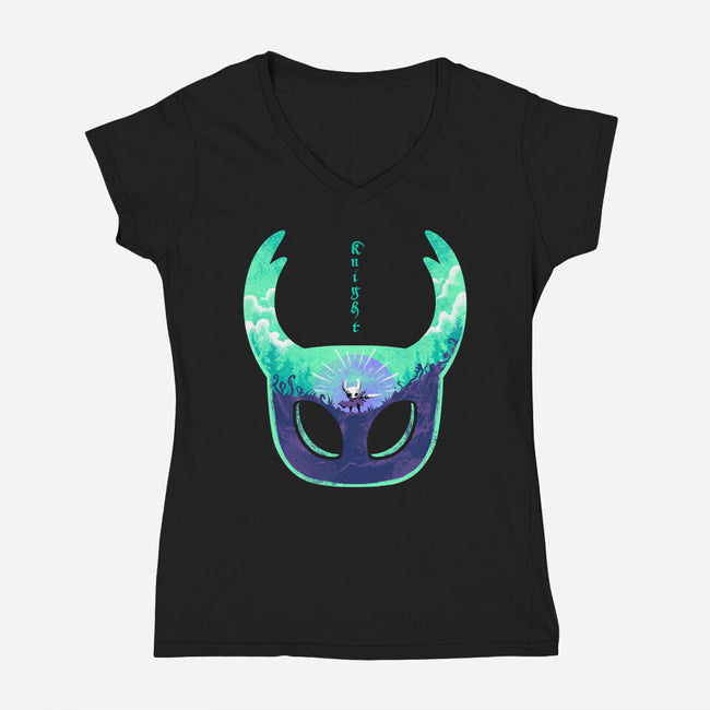 Mask Of Brave-Womens-V-Neck-Tee-spoilerinc