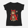 Hell’s Purrince-Womens-V-Neck-Tee-Eoli Studio