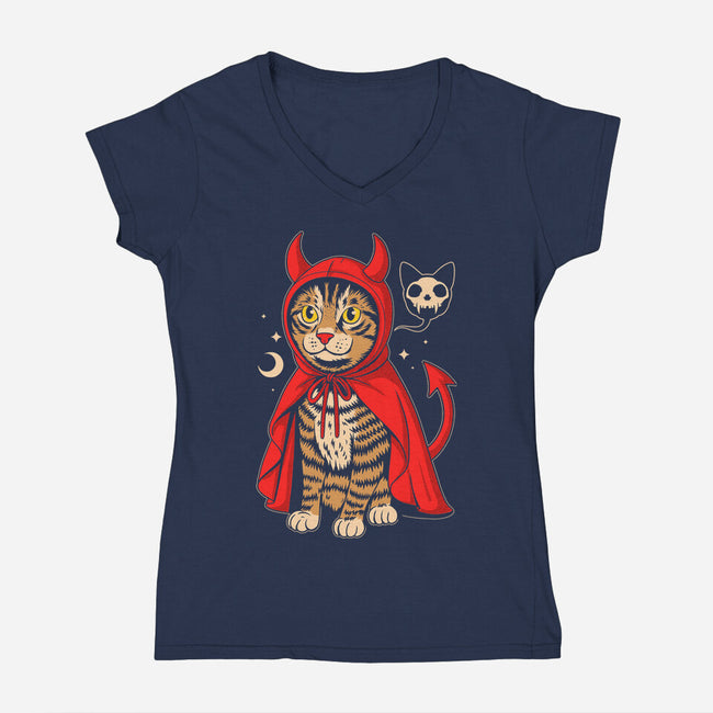 Hell’s Purrince-Womens-V-Neck-Tee-Eoli Studio