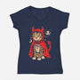 Hell’s Purrince-Womens-V-Neck-Tee-Eoli Studio