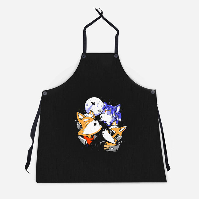 Three Fox Moon-Unisex-Kitchen-Apron-8BitHobo