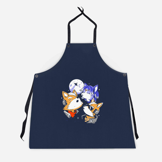 Three Fox Moon-Unisex-Kitchen-Apron-8BitHobo