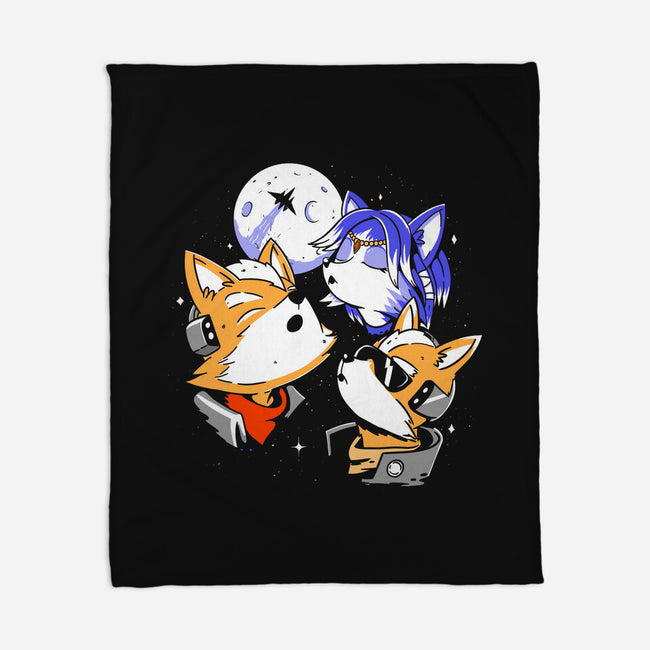 Three Fox Moon-None-Fleece-Blanket-8BitHobo