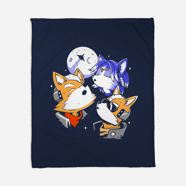 Three Fox Moon-None-Fleece-Blanket-8BitHobo