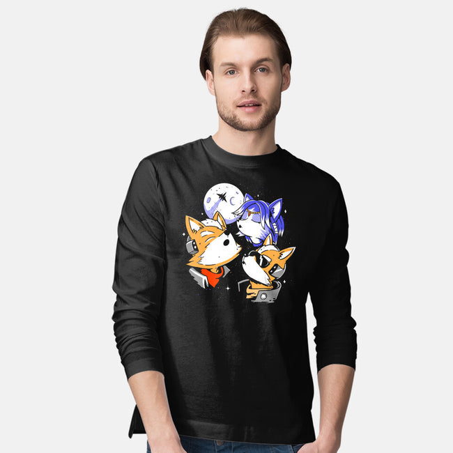 Three Fox Moon-Mens-Long Sleeved-Tee-8BitHobo