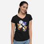 Three Fox Moon-Womens-V-Neck-Tee-8BitHobo