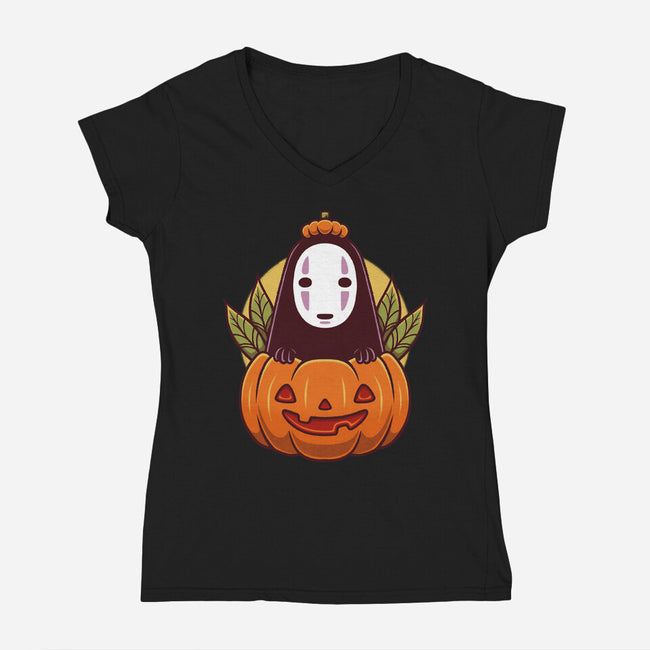 Dark Spirit Halloween-Womens-V-Neck-Tee-Alundrart
