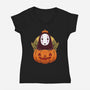 Dark Spirit Halloween-Womens-V-Neck-Tee-Alundrart