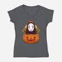 Dark Spirit Halloween-Womens-V-Neck-Tee-Alundrart