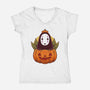 Dark Spirit Halloween-Womens-V-Neck-Tee-Alundrart