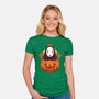 Dark Spirit Halloween-Womens-Fitted-Tee-Alundrart