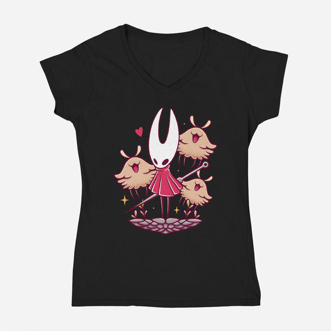 Hornet And Lost Fleas-Womens-V-Neck-Tee-Alundrart