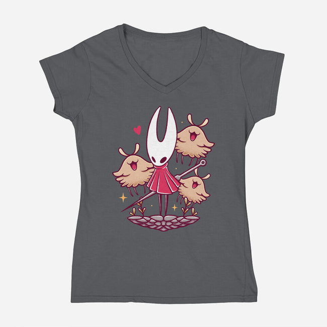 Hornet And Lost Fleas-Womens-V-Neck-Tee-Alundrart