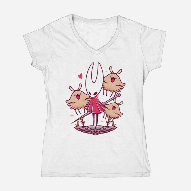 Hornet And Lost Fleas-Womens-V-Neck-Tee-Alundrart