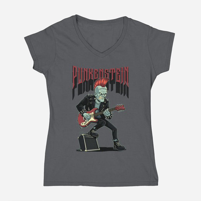 Punkenstein-Womens-V-Neck-Tee-P1yu5h
