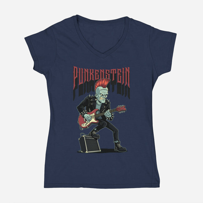 Punkenstein-Womens-V-Neck-Tee-P1yu5h