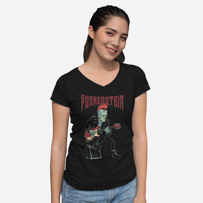 Punkenstein-Womens-V-Neck-Tee-P1yu5h