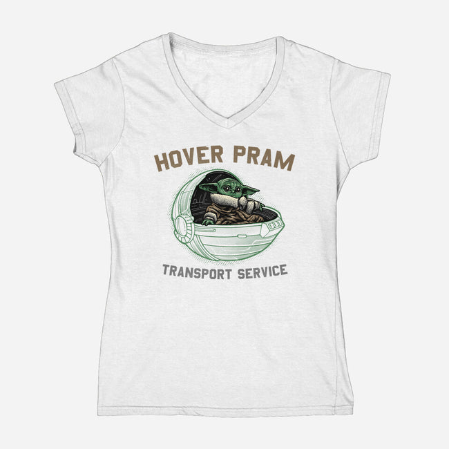 Hover Pram Transport Service-Womens-V-Neck-Tee-glitchygorilla