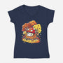 Mushrooms-Womens-V-Neck-Tee-Vallina84