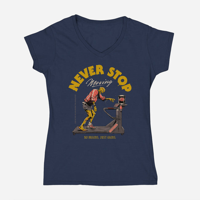 Never Stop Moving-Womens-V-Neck-Tee-Hafaell