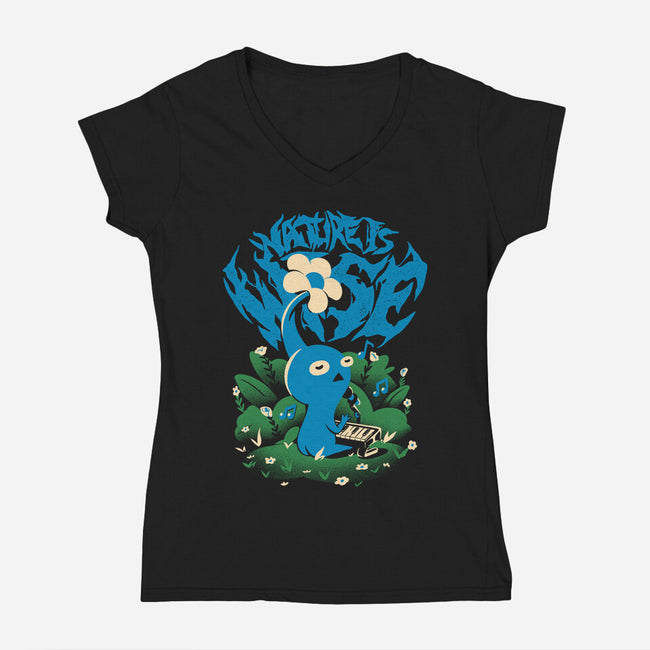 Nature Is Wise-Womens-V-Neck-Tee-Estudio Horta