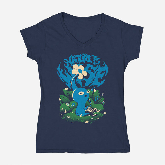 Nature Is Wise-Womens-V-Neck-Tee-Estudio Horta