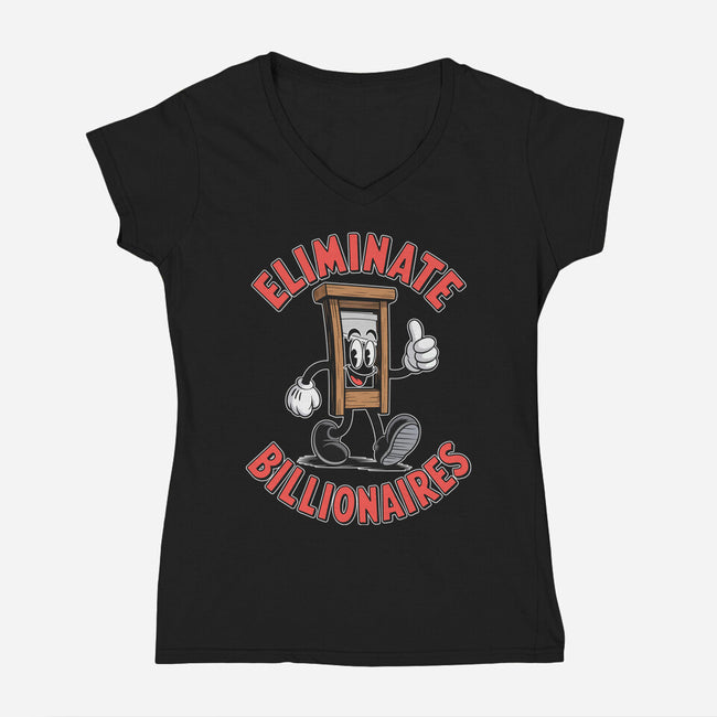 Eliminate Billionaires-Womens-V-Neck-Tee-RoboMega