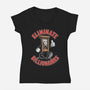 Eliminate Billionaires-Womens-V-Neck-Tee-RoboMega