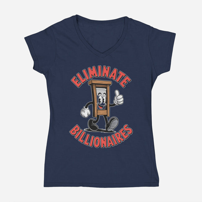 Eliminate Billionaires-Womens-V-Neck-Tee-RoboMega
