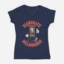 Eliminate Billionaires-Womens-V-Neck-Tee-RoboMega