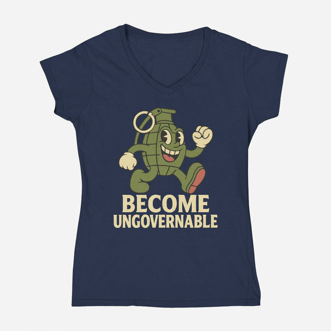 Become Ungovernable-Womens-V-Neck-Tee-RoboMega