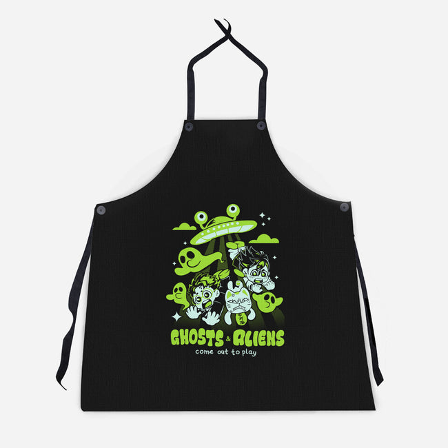 Ghosts And Aliens-Unisex-Kitchen-Apron-Catsuumi