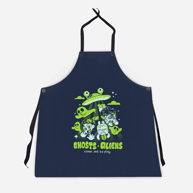Ghosts And Aliens-Unisex-Kitchen-Apron-Catsuumi
