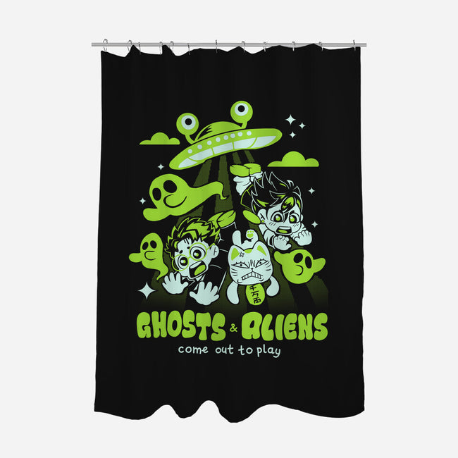 Ghosts And Aliens-None-Polyester-Shower Curtain-Catsuumi