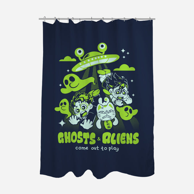 Ghosts And Aliens-None-Polyester-Shower Curtain-Catsuumi